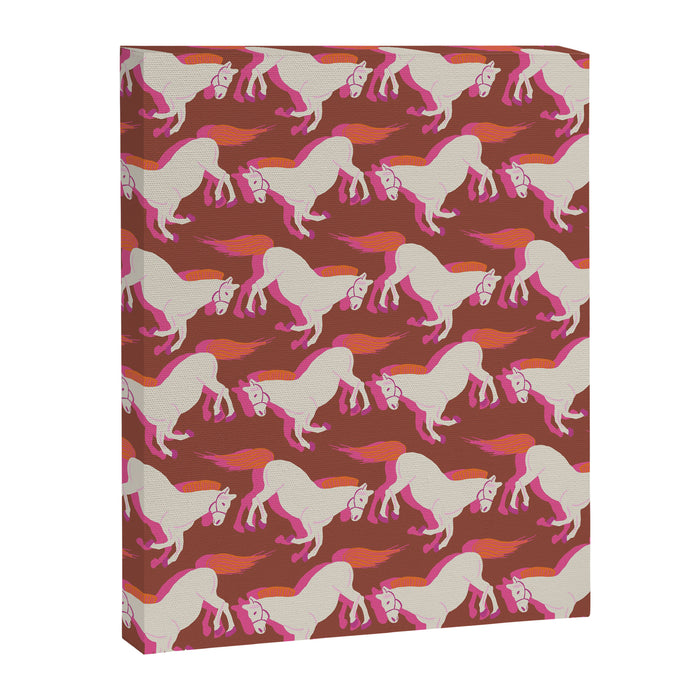 Horses in red Canvas Print Gallery Image 1