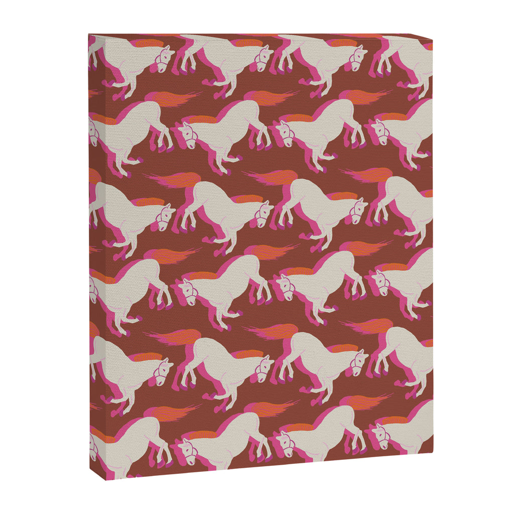Horses in red Canvas Print Gallery Image 8