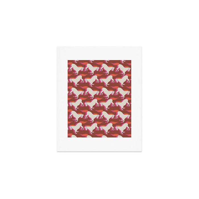Horses in red Art Print Gallery Image 1