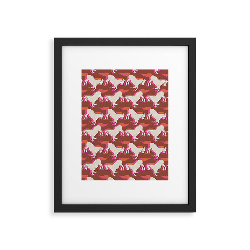 Horses in red Framed Art Print Gallery Image 6