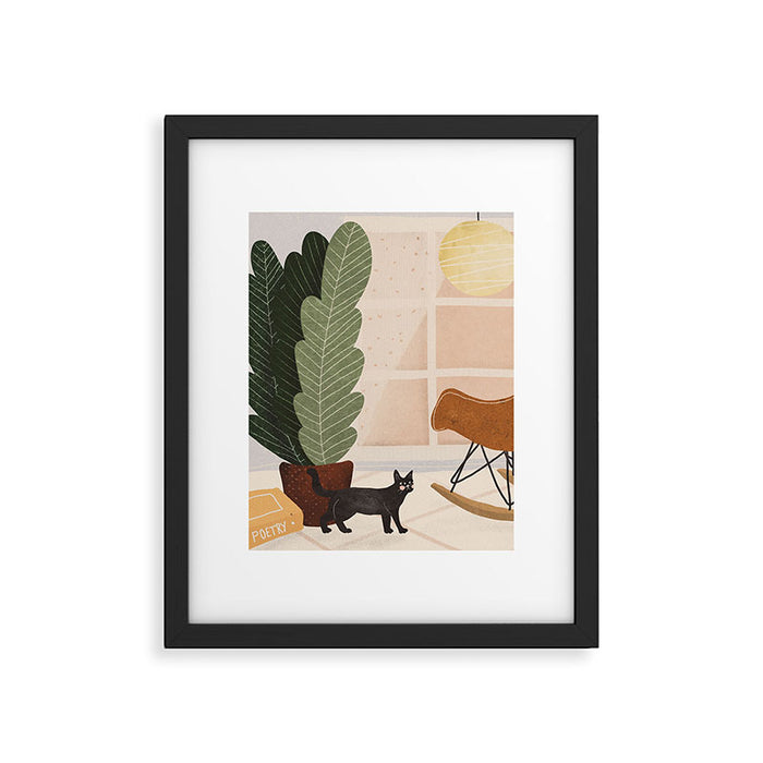 Interior and Cat Framed Art Print Gallery Image 1