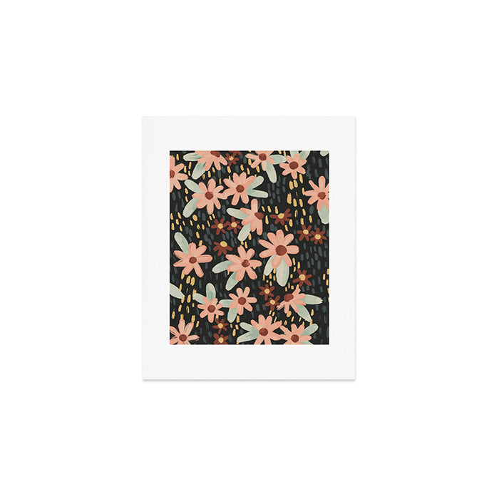 Kate Floral Dark Pattern Art Print Gallery Image 1
