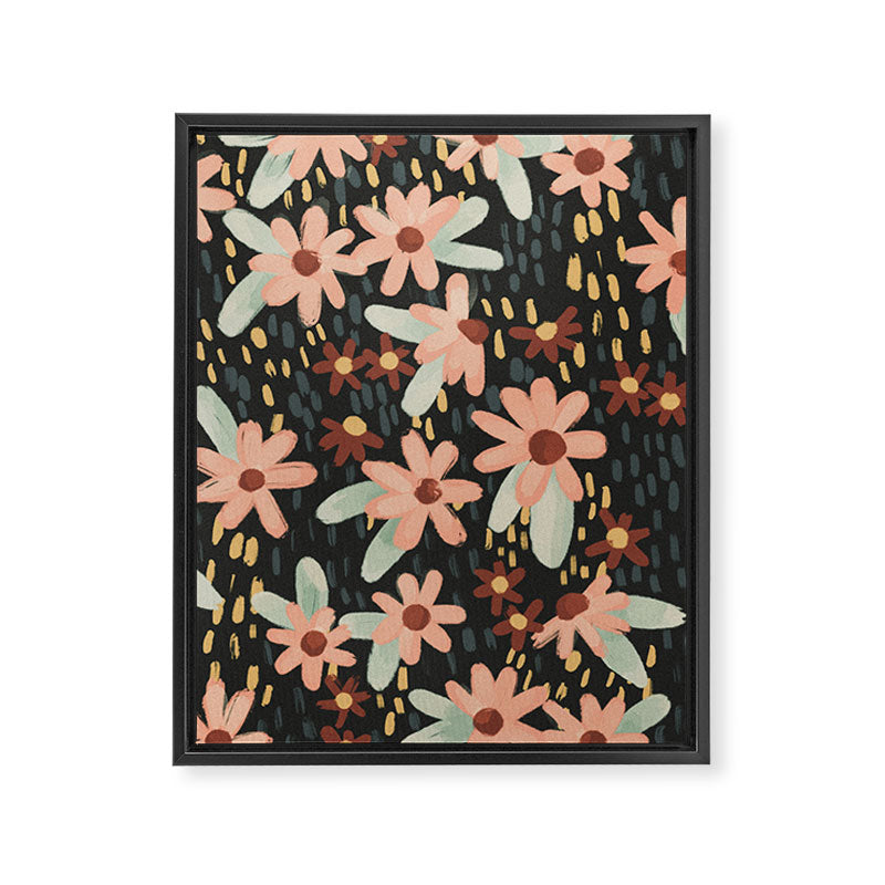 Kate Floral Dark Pattern Framed Canvas Print Gallery Image 8