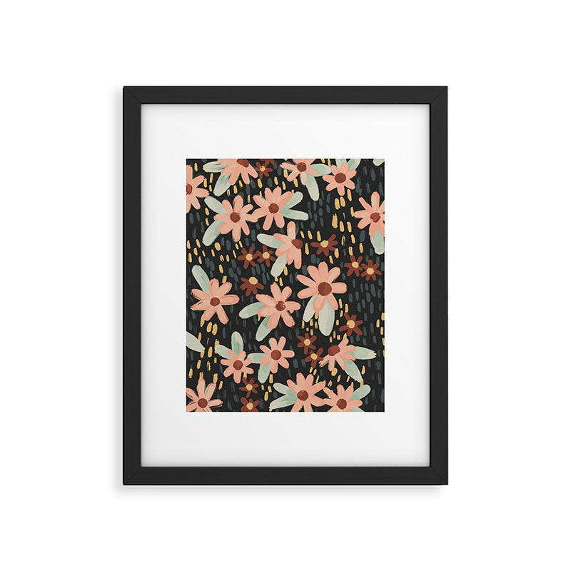 Kate Floral Dark Pattern Framed Art Print Gallery Image 6