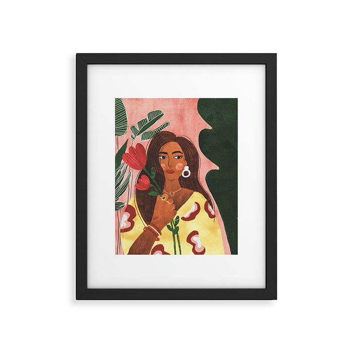 Lady with Tulip Framed Art Print Gallery Image 1