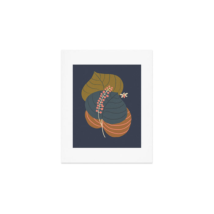 Leaves and moth Art Print Gallery Image 1