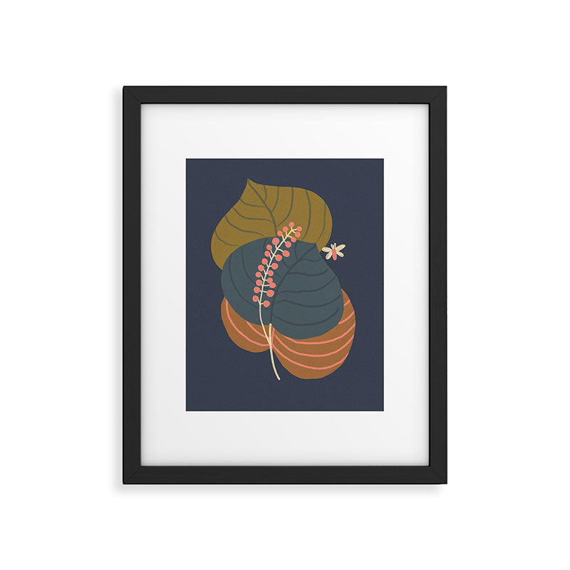 Leaves and moth Framed Art Print Gallery Image 6