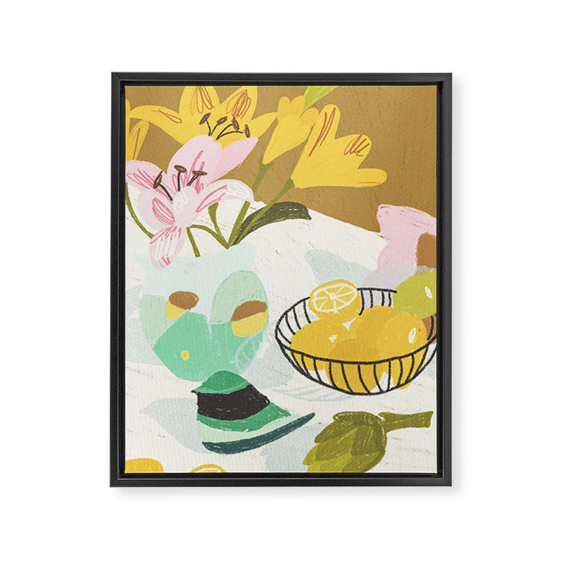 Lemons and Lilies Framed Canvas Print Gallery Image 8