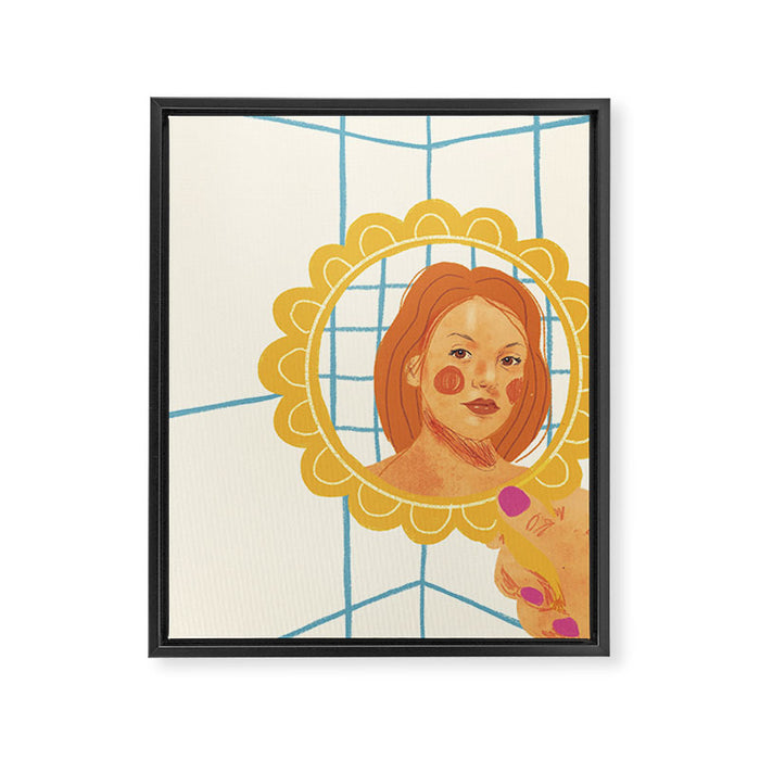 Looking in the mirror Framed Canvas Print Gallery Image 1