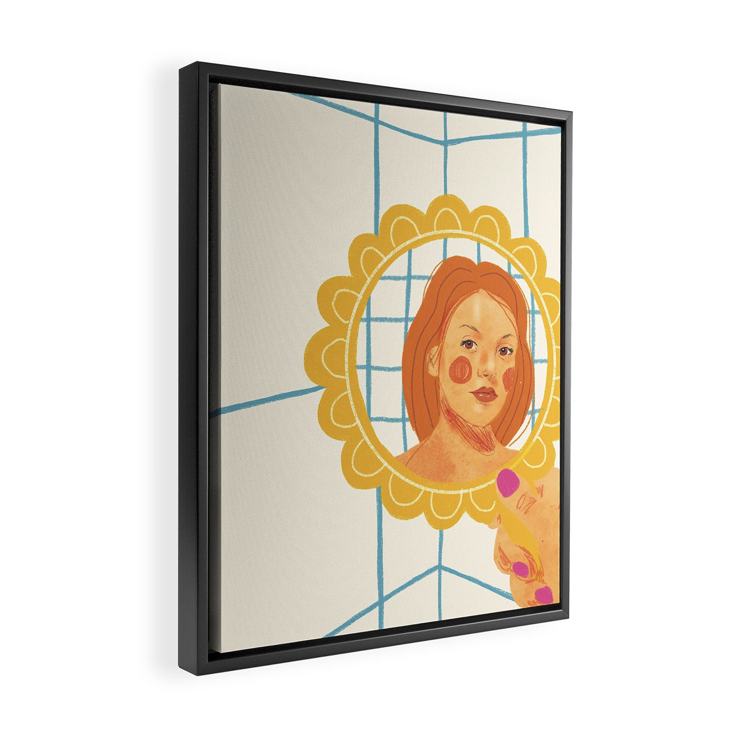 Looking in the mirror Framed Canvas Print Gallery Image 2