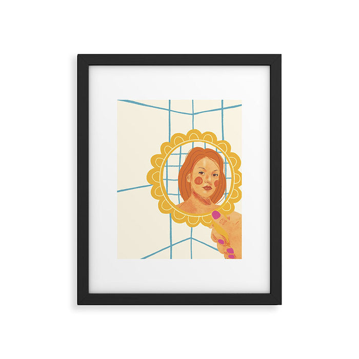 Looking in the mirror Framed Art Print Gallery Image 1