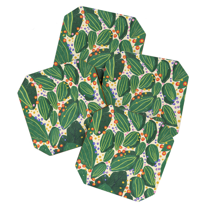 Magical garden leaves Coaster Gallery Image 1