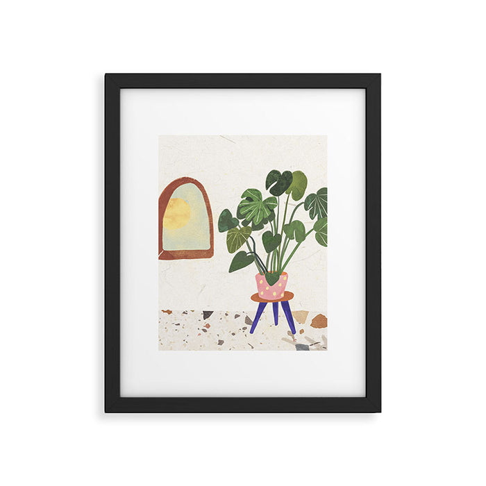 Marble Monstera Framed Art Print Gallery Image 1