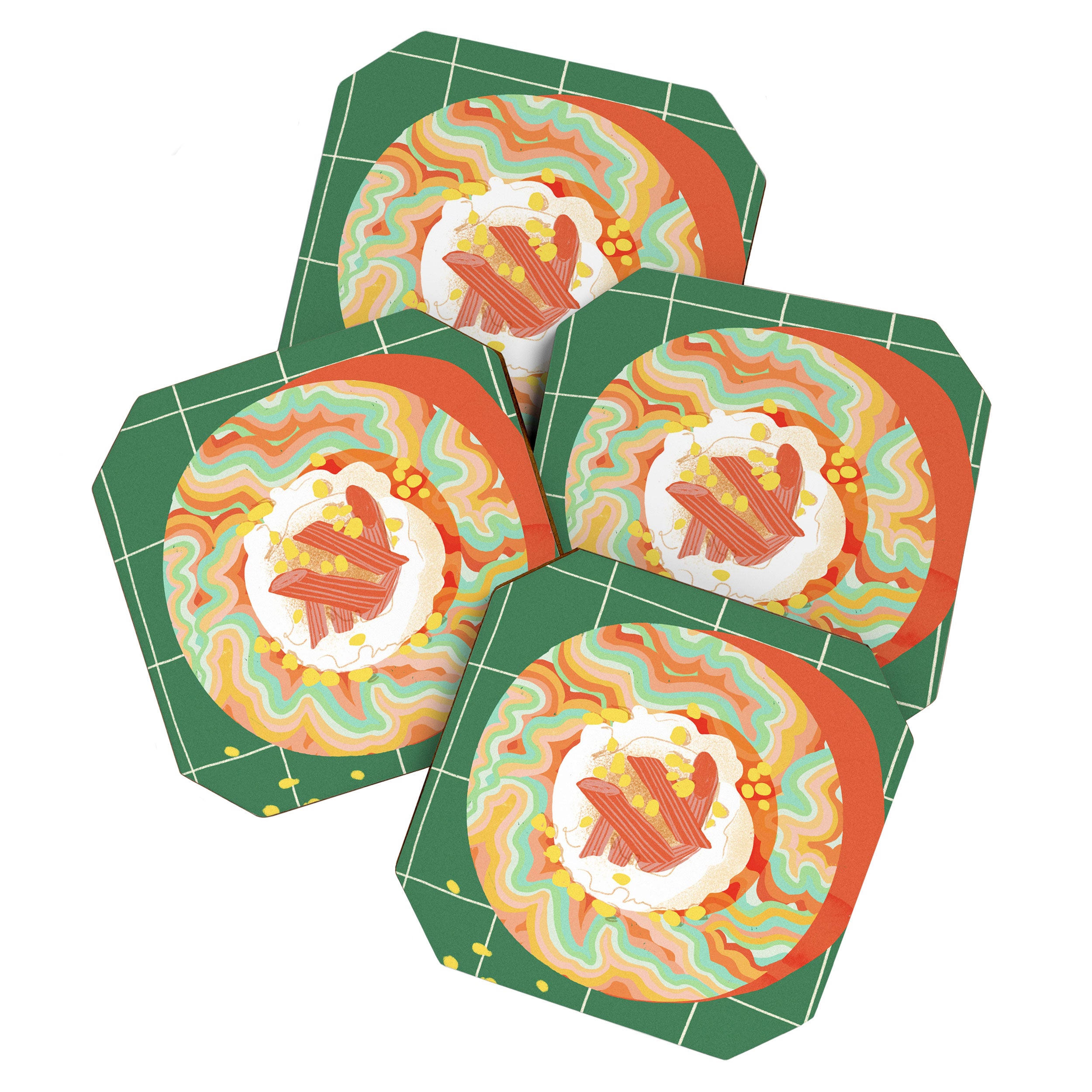 Marble Plate in Green Coaster Gallery Image 1