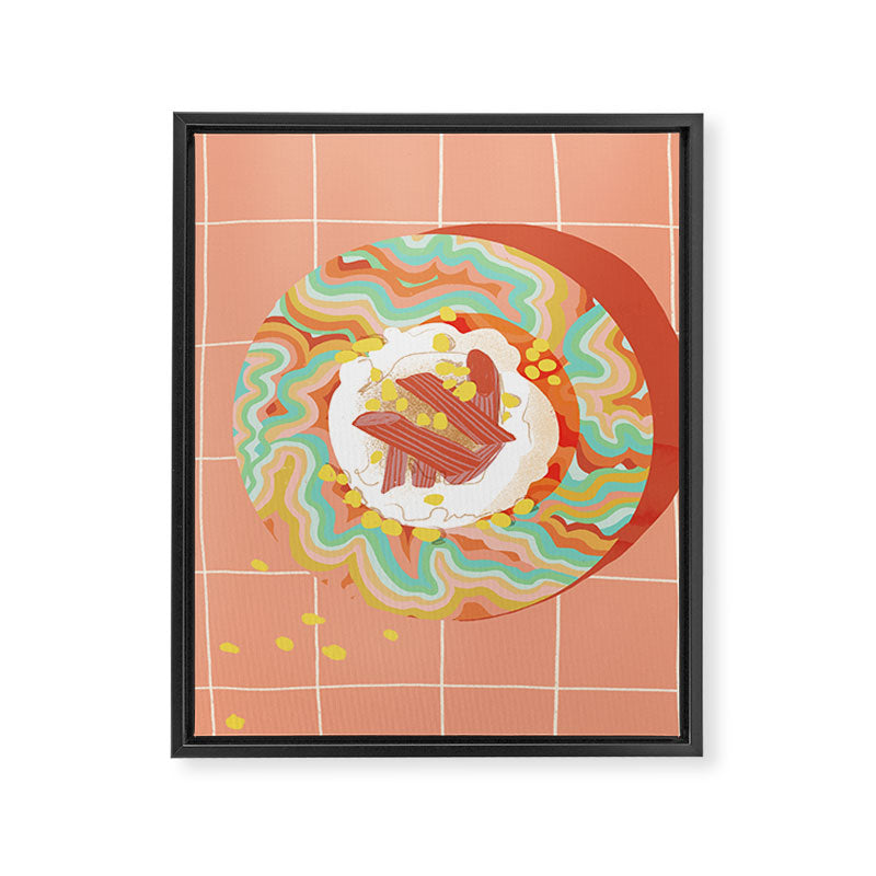 Marble Plate Pink Framed Canvas Print Gallery Image 6