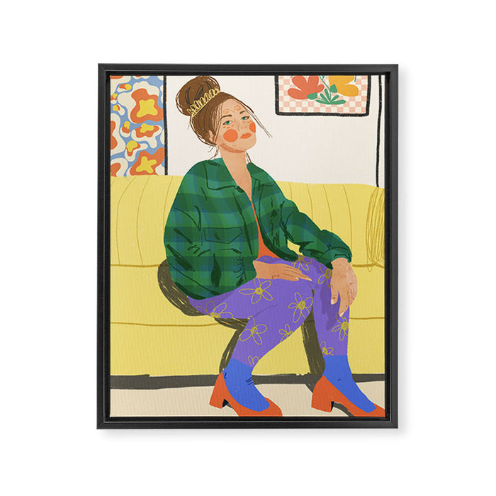 Messy bun Framed Canvas Print Gallery Image 1
