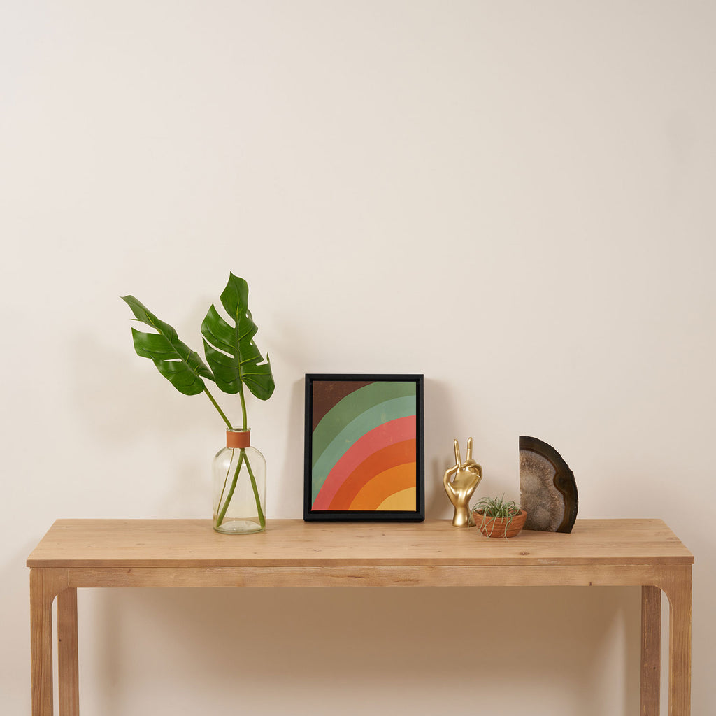 Mid century rainbow Framed Canvas Print Gallery Image 4