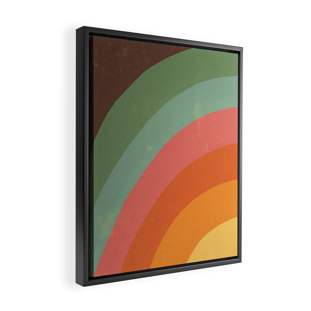 Mid century rainbow Framed Canvas Print Gallery Image 2