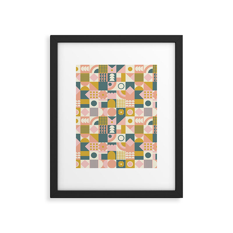 Mid Century Squares Framed Art Print Gallery Image 6