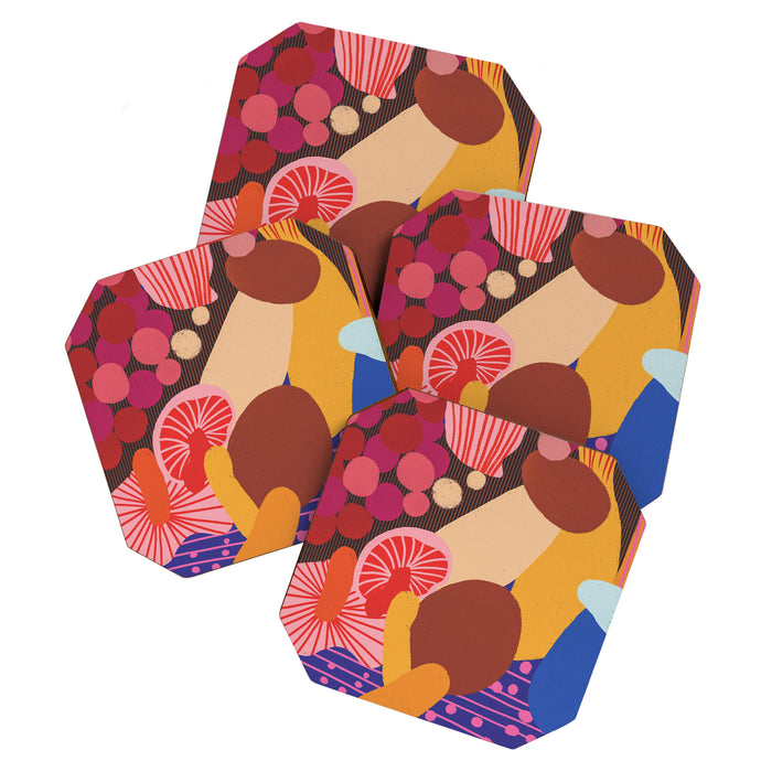 Mushroom abstract pattern Coaster Gallery Image 1