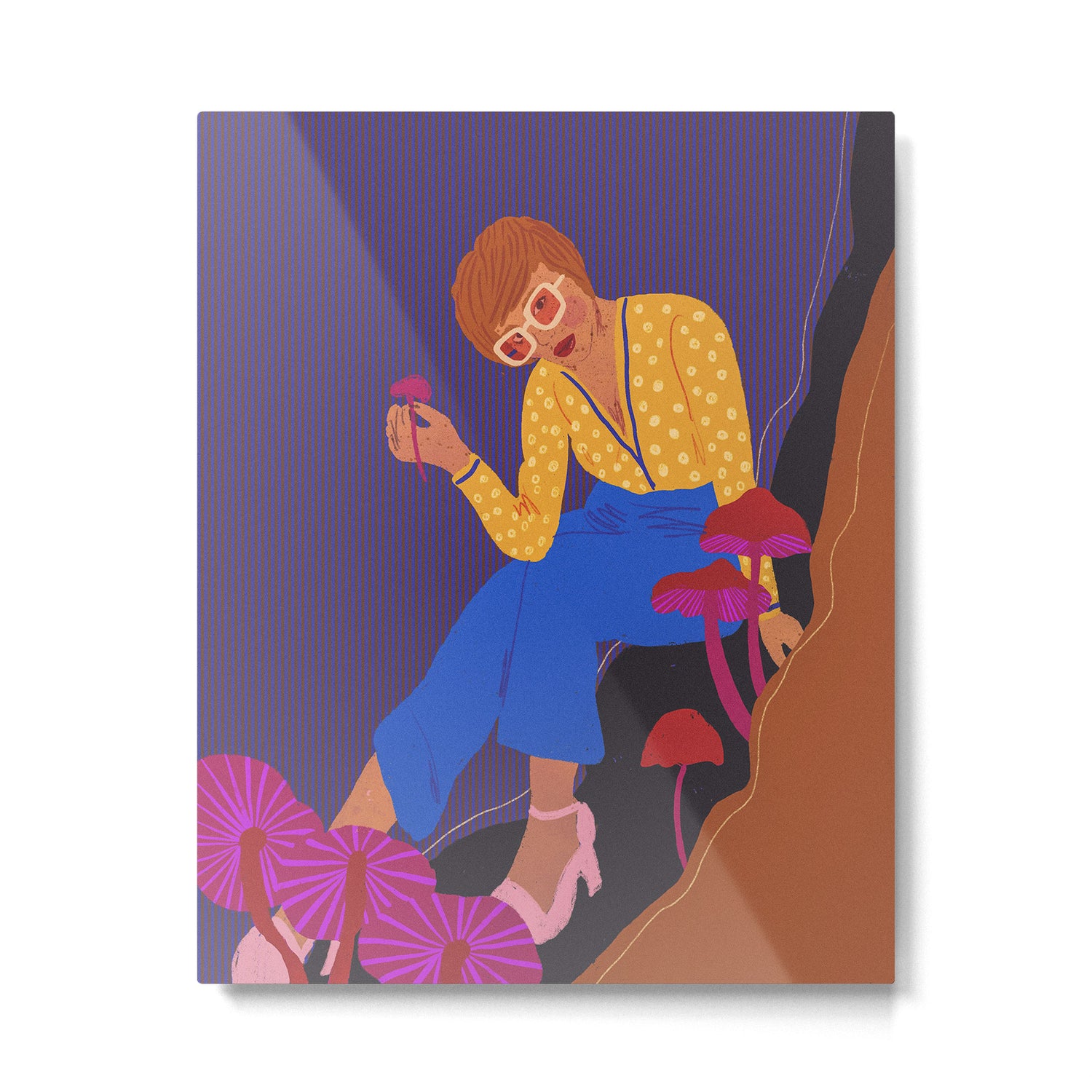 Mushrooms girl Metal Print Gallery Image 6