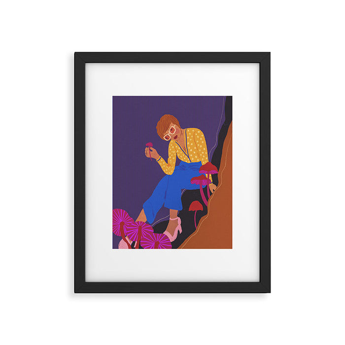 Mushrooms girl Framed Art Print Gallery Image 1