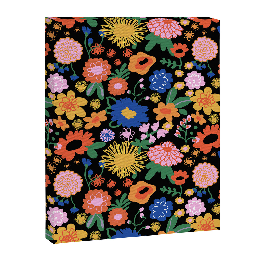 Night flowers pattern Canvas Print Gallery Image 8