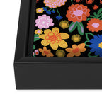 Night flowers pattern Framed Canvas Print Gallery Image 3