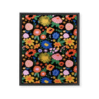 Night flowers pattern Framed Canvas Print Gallery Image 8