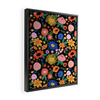 Night flowers pattern Framed Canvas Print Gallery Image 2