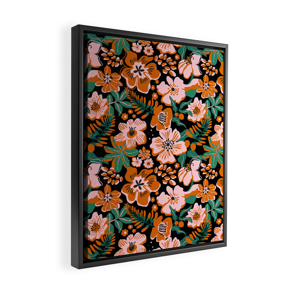 Orange flowers Framed Canvas Print Gallery Image 2