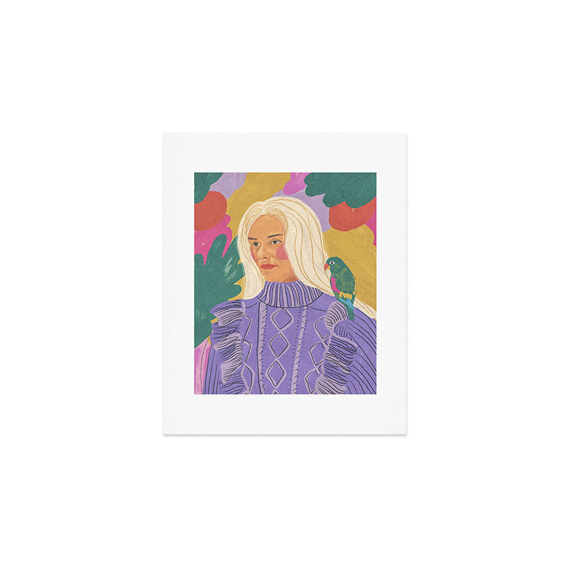 Parrot owner portrait Art Print Gallery Image 1