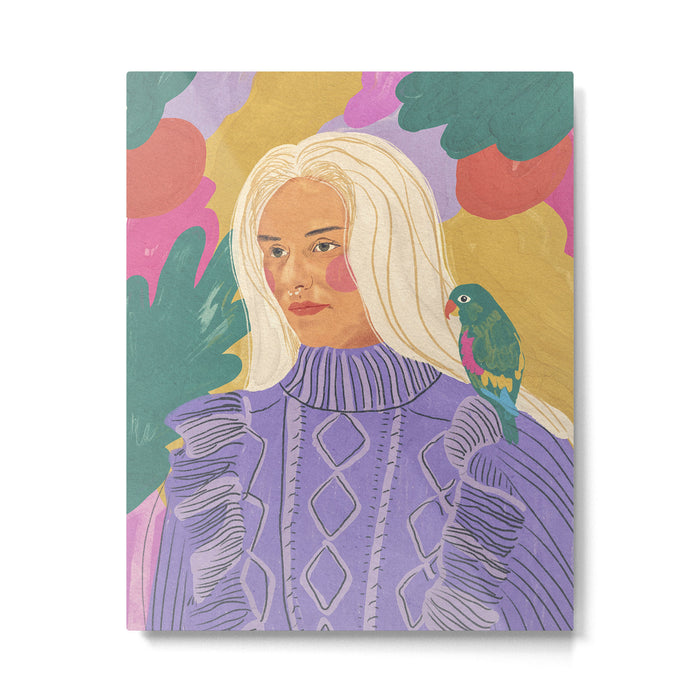 Parrot owner portrait Metal Print Gallery Image 1