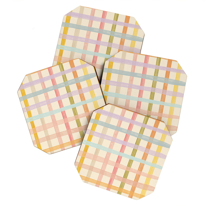 Pastel plaid Coaster Gallery Image 1