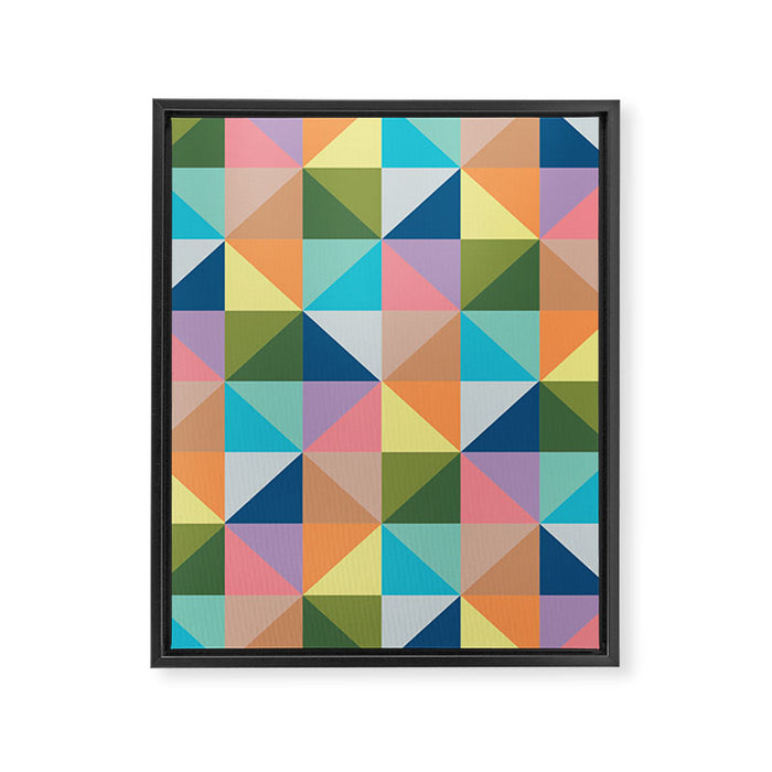 Pastel triangles Framed Canvas Print Gallery Image 1