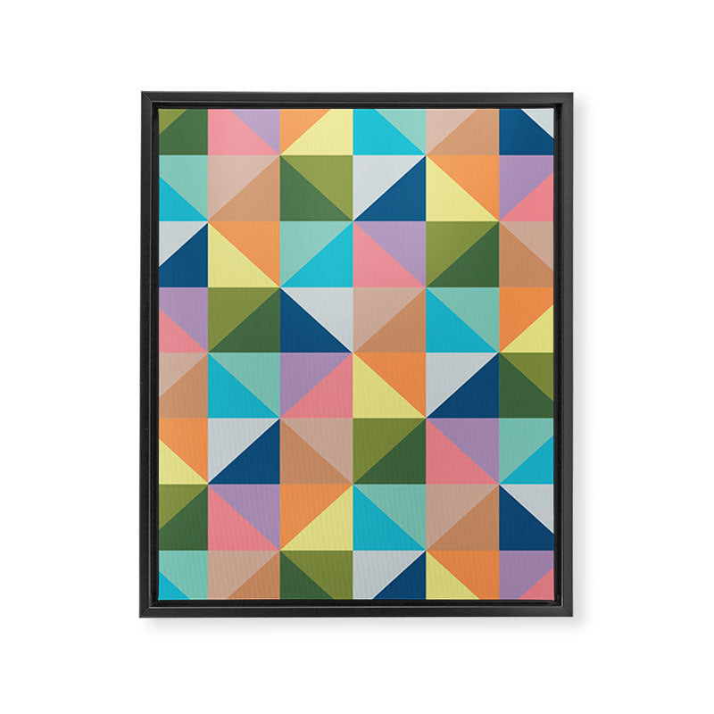 Pastel triangles Framed Canvas Print Gallery Image 8