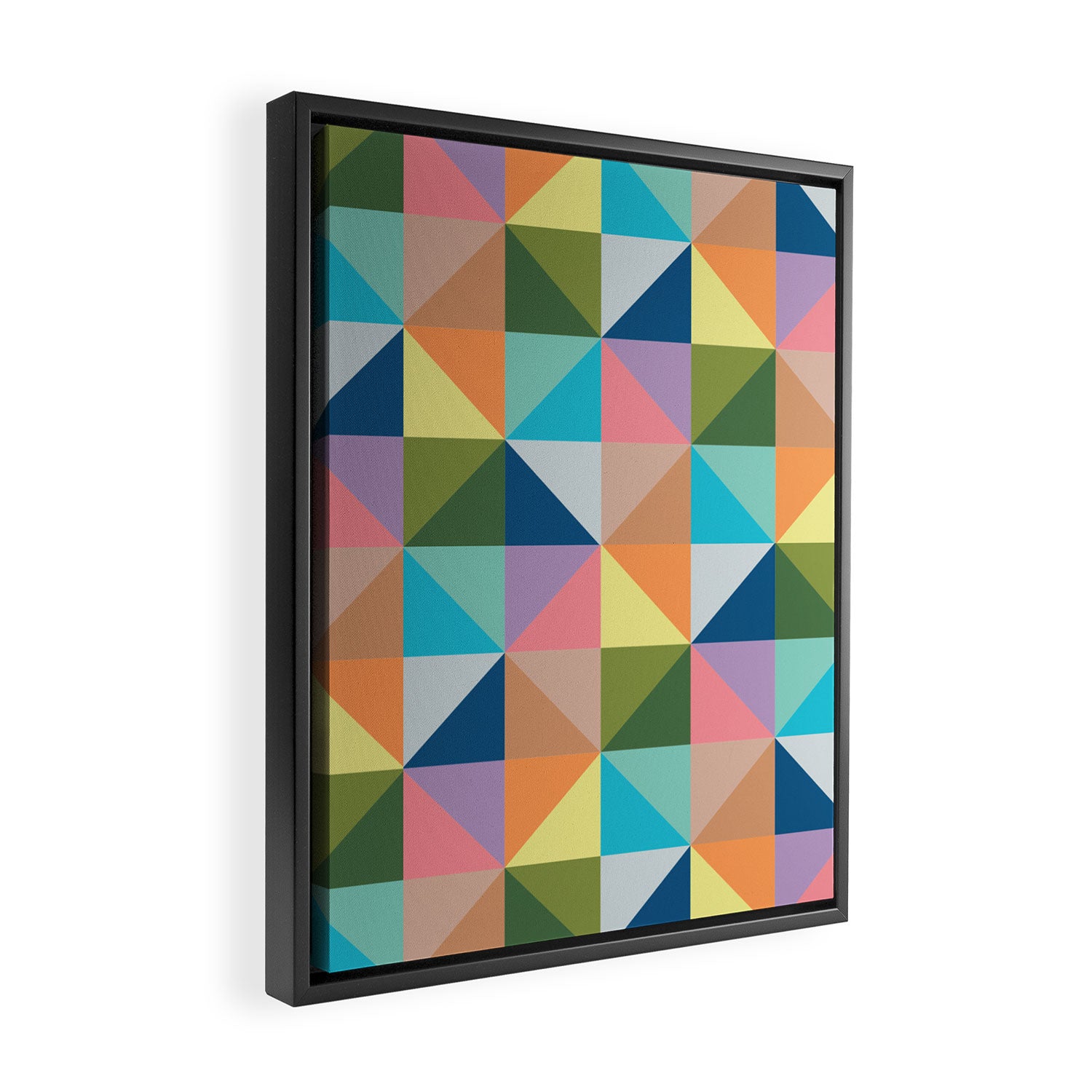 Pastel triangles Framed Canvas Print Gallery Image 2