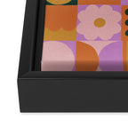 Pink and orange retro Framed Canvas Print Gallery Image 3