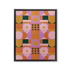 Pink and orange retro Framed Canvas Print Gallery Image 8