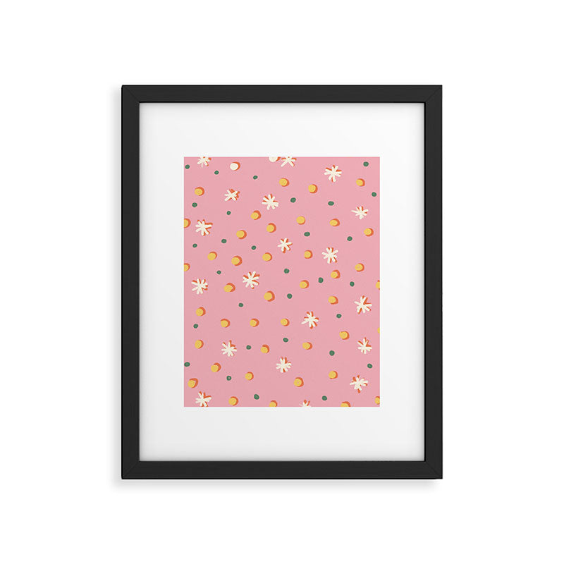 Pink dots and stars Framed Art Print Gallery Image 6