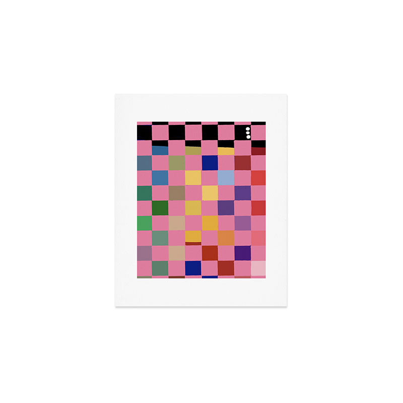 Pink squares Art Print Gallery Image 1