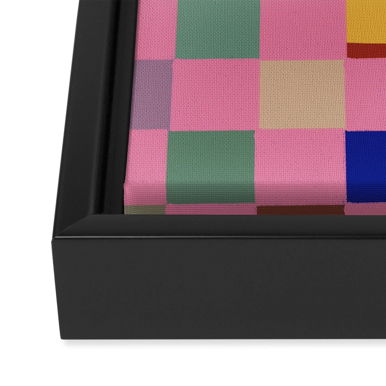 Pink squares Framed Canvas Print Gallery Image 3