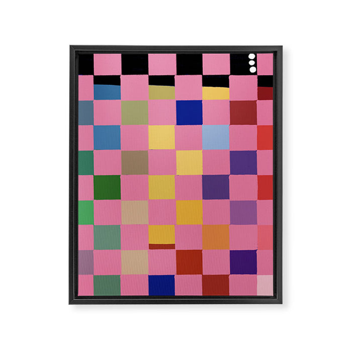 Pink squares Framed Canvas Print Gallery Image 1