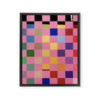 Pink squares Framed Canvas Print Gallery Image 8