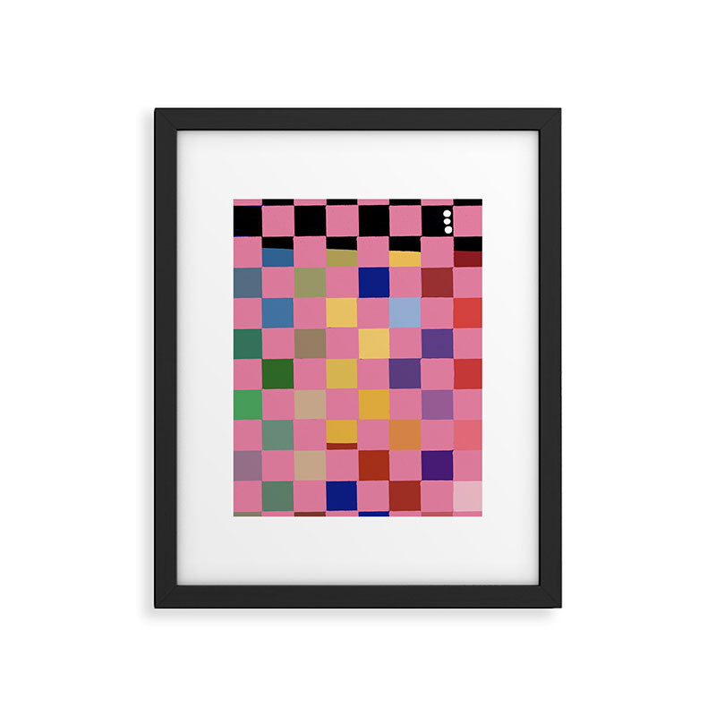 Pink squares Framed Art Print Gallery Image 6