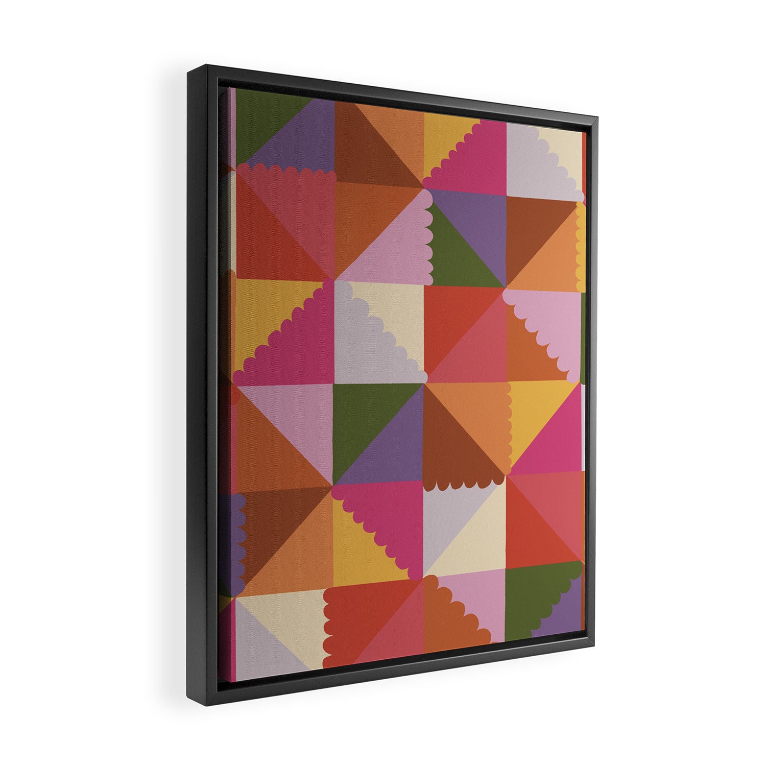 Pink triangles Framed Canvas Print Gallery Image 2