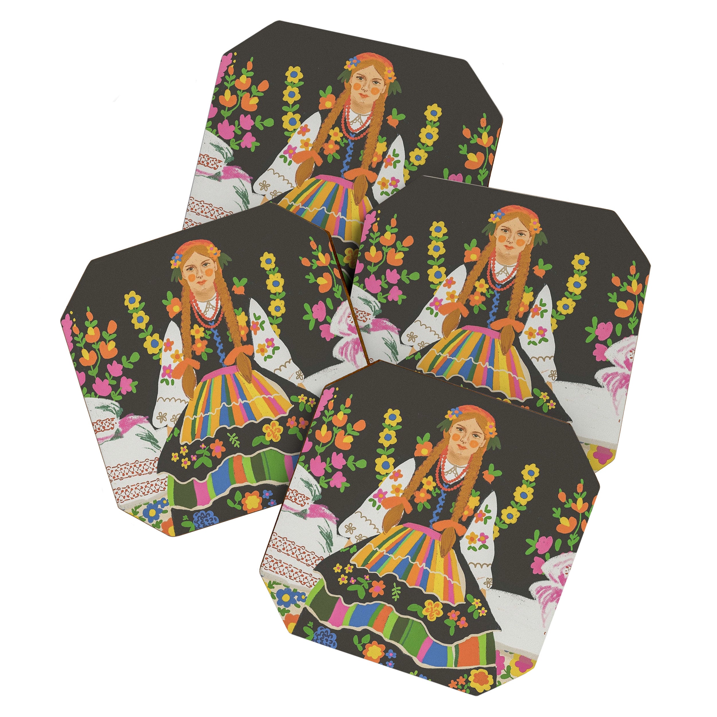 Polish folk girl Coaster Gallery Image 1