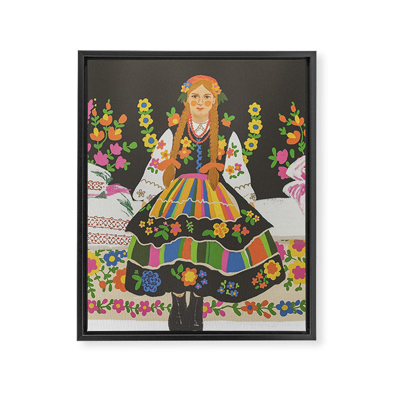 Polish folk girl Framed Canvas Print Gallery Image 8