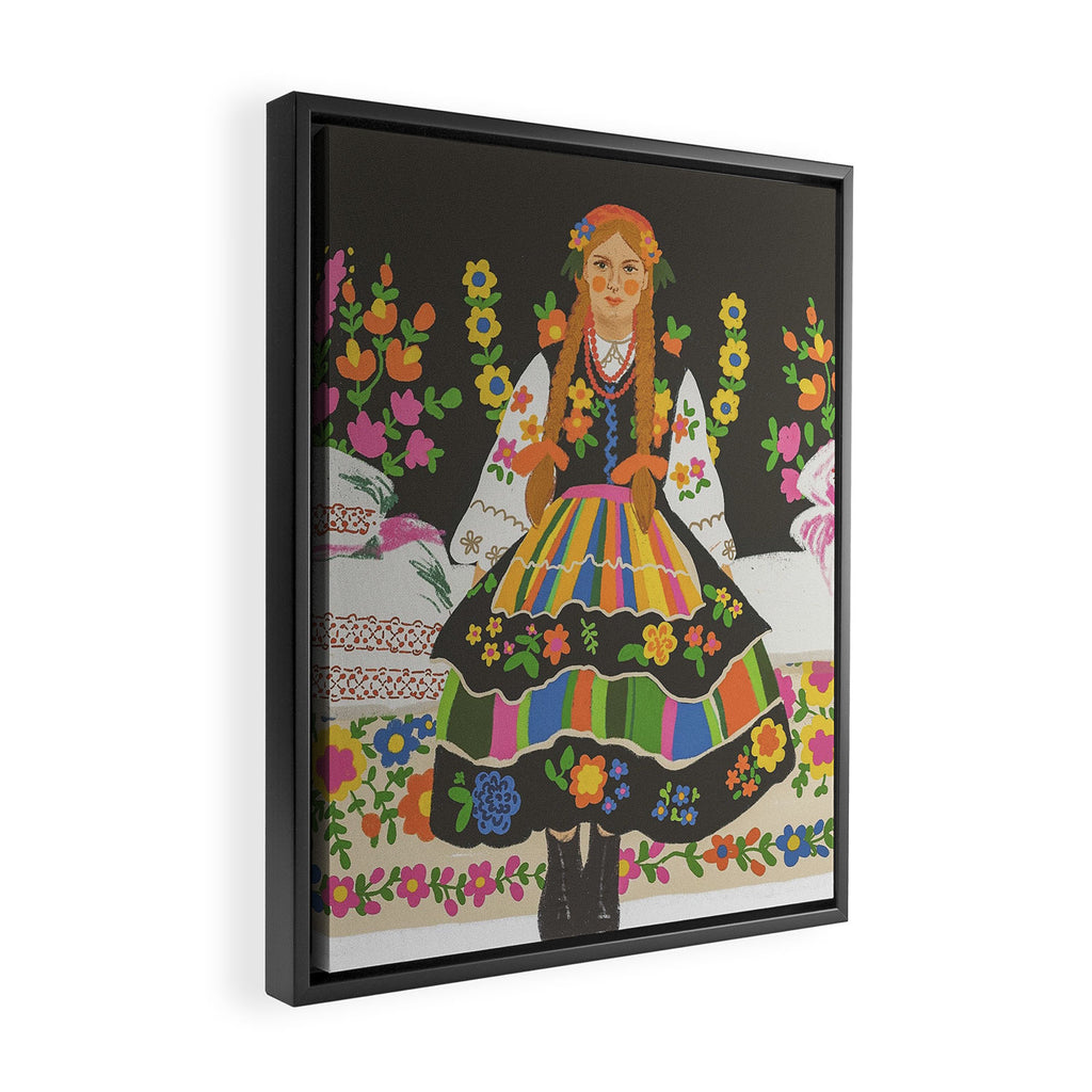 Polish folk girl Framed Canvas Print Gallery Image 2