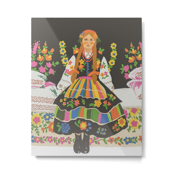 Polish folk girl Metal Print Gallery Image 1